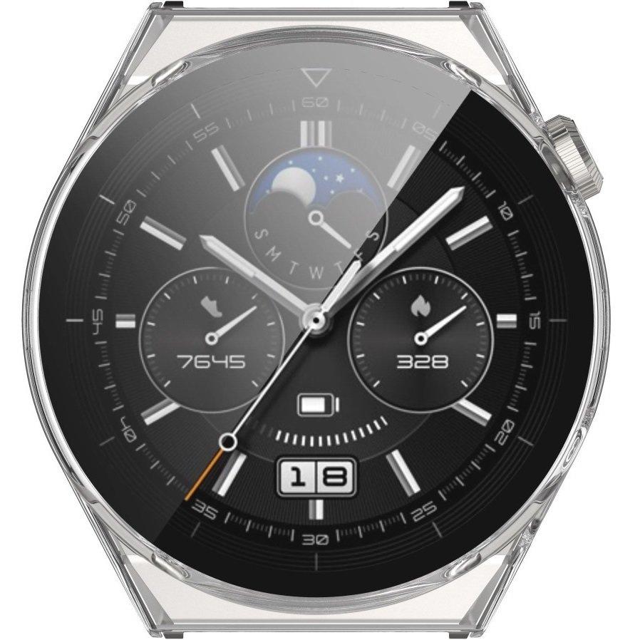 2in1 Case + Tempered Glass for Huawei Watch GT 3 Pro 46mm, Transparent