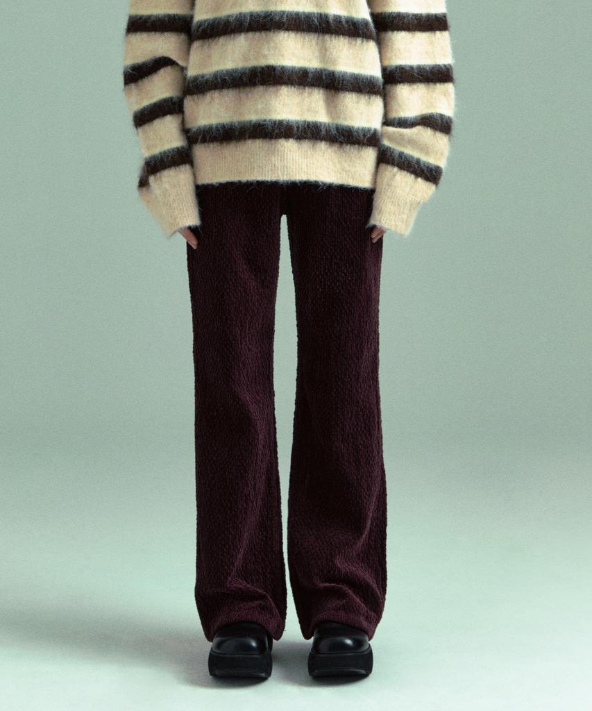 PLAC WOMEN Corduroy Flare Banding Pants M94 Rinse Burgundy