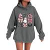Women's Casual Fashion Comfortable Round Neck With Hood Long Sleeve Halloween Print Warm Sweatshirt