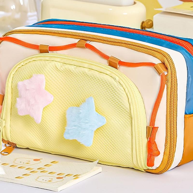 Large Capacity Pencil Case Fabric Pencils Bag Multi Compartments Pen Pouches Big Capacity Pens Organiser for Student