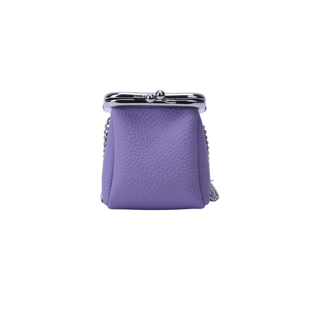 Retro Square Women Coin Purses Genuine Leather Hasp Small Wallet with Chain Key Lipstick Card Holder Female Clutch Shoulder Bag