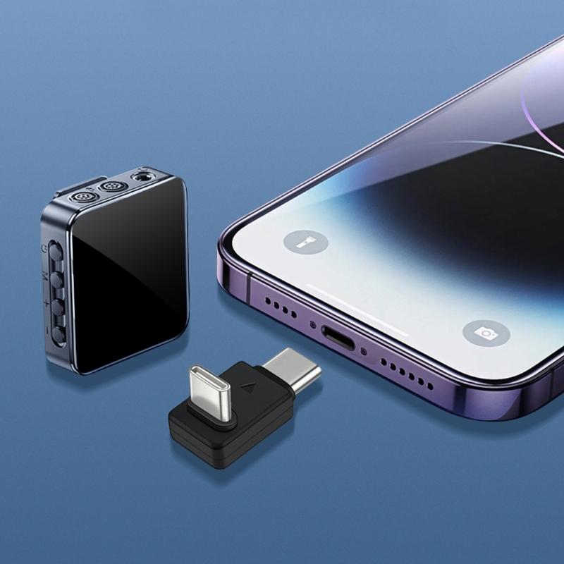 L-förmige Doppel-Typ-C-zu-Typ-C-Stecker mit OTG-Funktionalität Adapter für Lavaliermikrofone und Datenübertragung