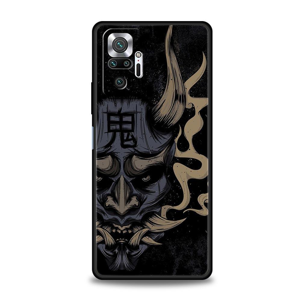 

Japan Samurai Oni Mask Phone Case For Xiaomi Redmi Note 14 13 5G 10 11 12 Pro Plus 4G 14C 13C 12C 10C Black Cover Redmi 12C