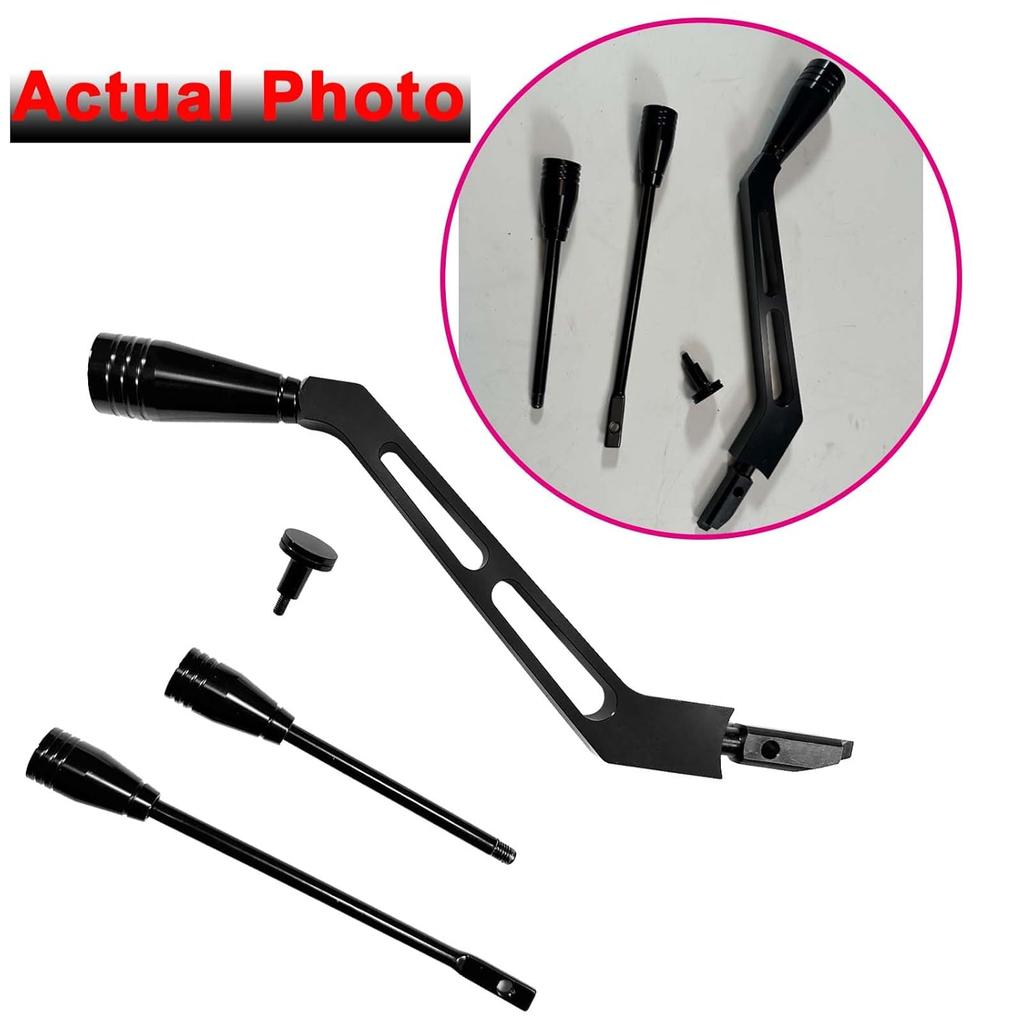 Billet Aluminum Column Shifter Turn Signal Lever Tilt Lever Flasher Knob Kit Compatible with 1967-1994 Chevy GMC Pontiac Olds Buick, Black Shifter