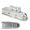 Adjustable Trailer Coupler 2-1/2in Channel Secure Coupling for 2in Hitch Ball 3500lbs Weight Capacit