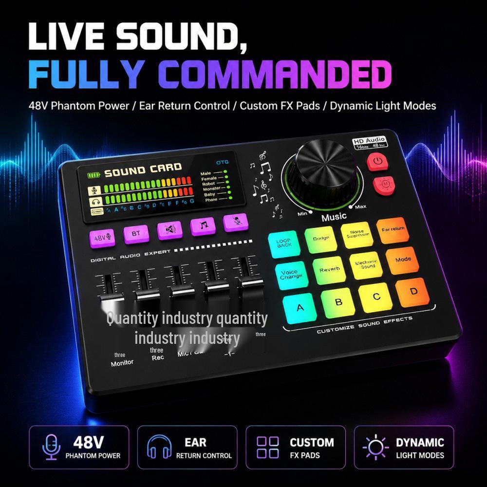 BM800 USB Podcast Set: 48V Microphone, Sound Card, Headphones for Mobile, Computer & Live Streaming.