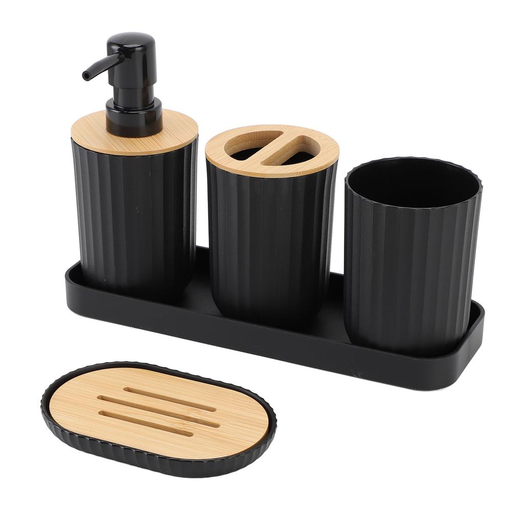 Bathroom Accessories Set Soap Dispenser and Toothbrush Holder Mouthwash Cup Bathroom Organizer for