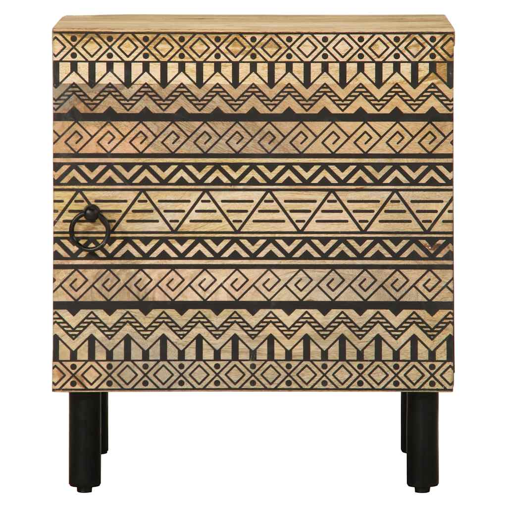 Nightstand Black 40x33.5x46 cm Rough Mango Wood