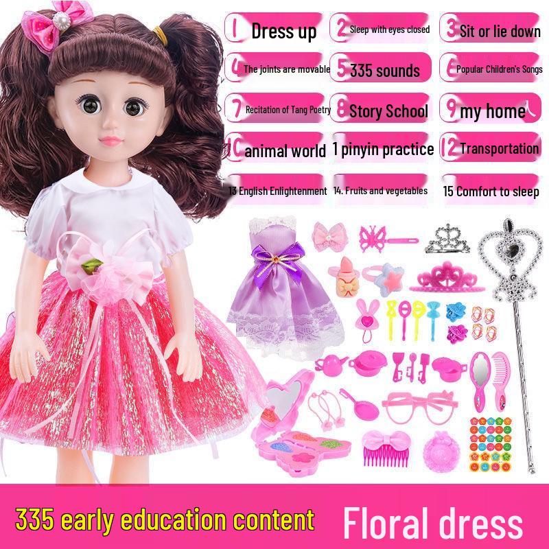 Conjunto de Boneca Inteligente Interativa com Roupas Trocáveis - Brinquedo de Princesa para Meninas, Presente de Aniversário Perfeito