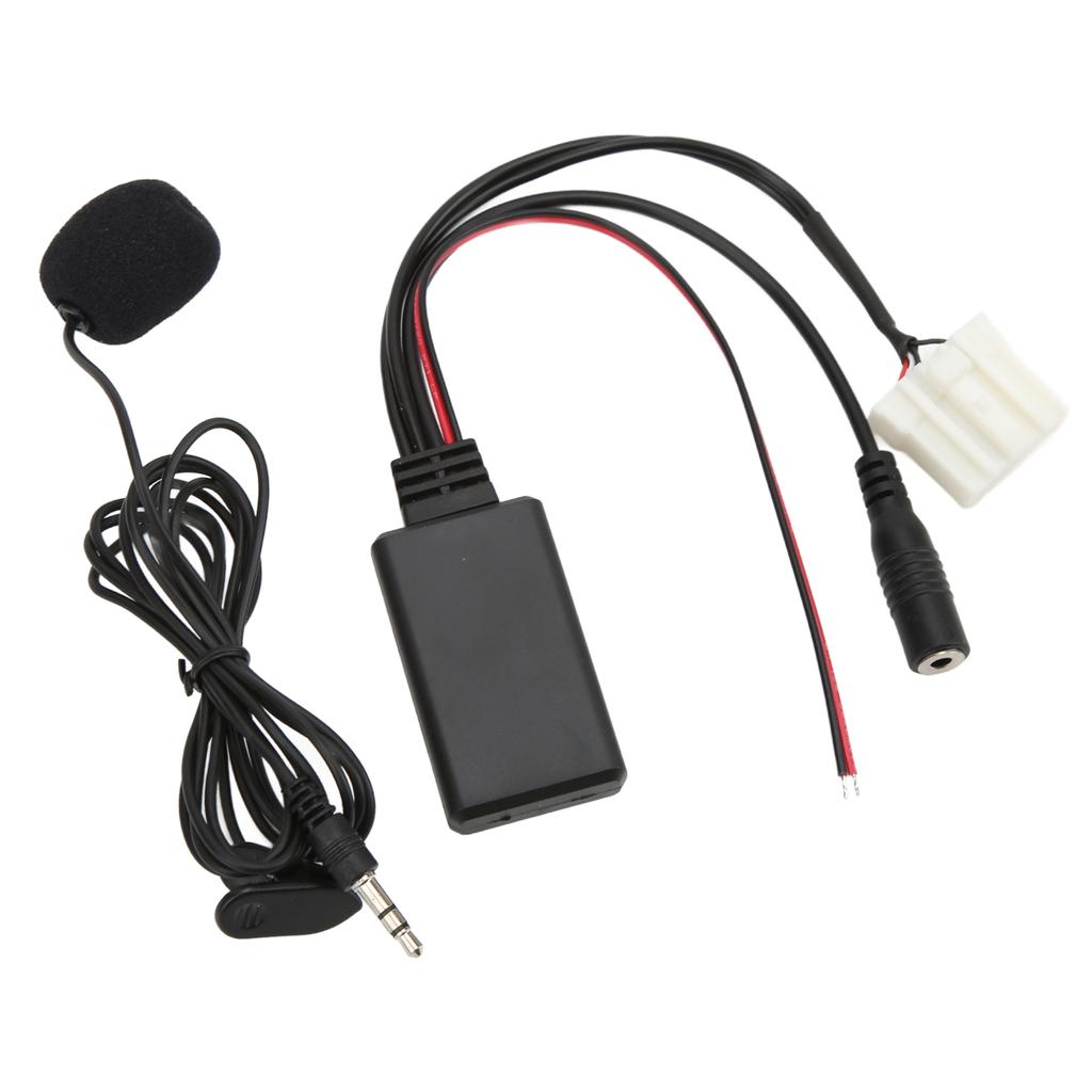 Bluetooth5.0 AUX IN Cable Adapter ISO Handsfree Microphone Replacement for Mazda MX5 2006 Onwards