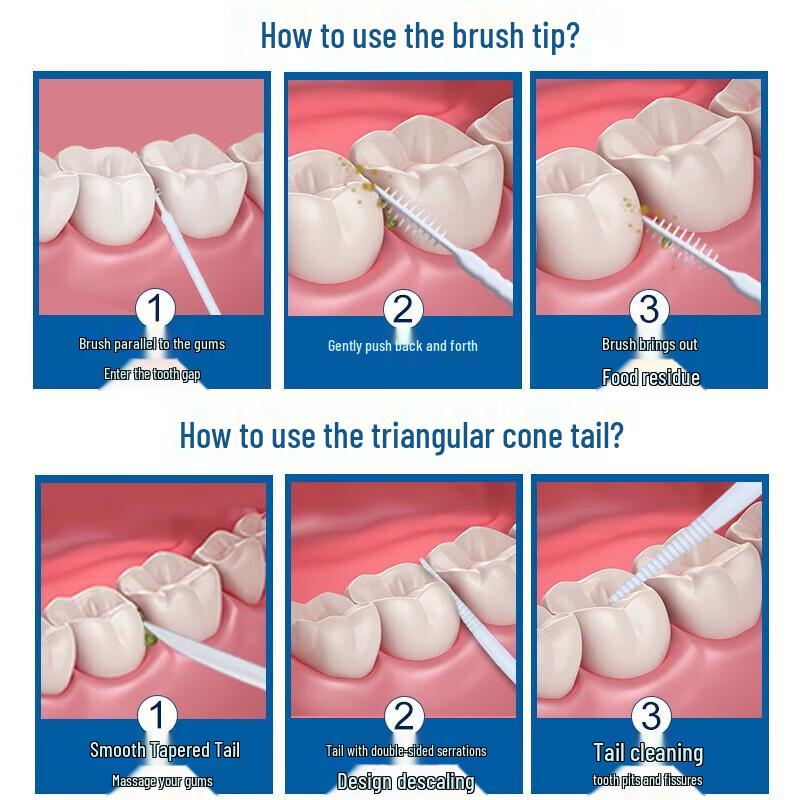 Xiao Lu Ma Ma Double-Ended Dental Floss Picks with Brush Heads, 900 Count