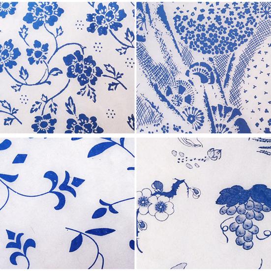 Keramik Abziehbild Einfache Bedienung Bequemes DIY Blau-Weiß Unterglasur Abziehbildpapier Keramikwerkzeug für Geschenk