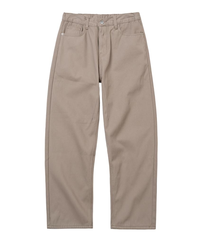LXT Brushed Cotton Back Elastic Semi-Wide Chino Pants [Beige]