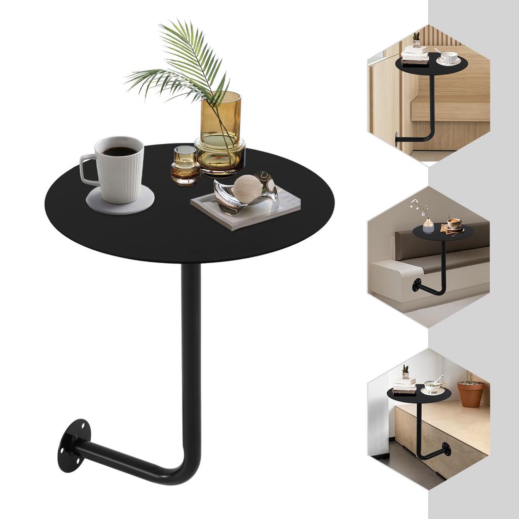 Black Round Iron Coffee Table,Wall Mounted Bar Table 35*45cm/40*45cm for Bars,Home Kitchens