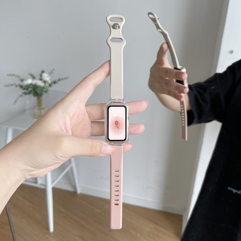 Transparente Hülle+Armband für Huawei Band 10/9/8 Zubehör Sport Silikonarmband pulseira correa für Huawei Band 10 9 NFC/8 NFC