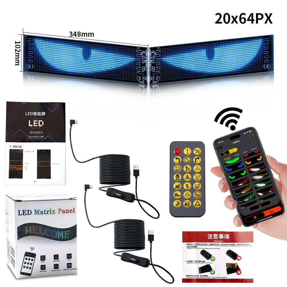 2 In 1 LED Matrix Pixel Panel Programmable Flexible LED Display Scrolling Bright Advertising LED Signs USB 5V LED Bluetooth App