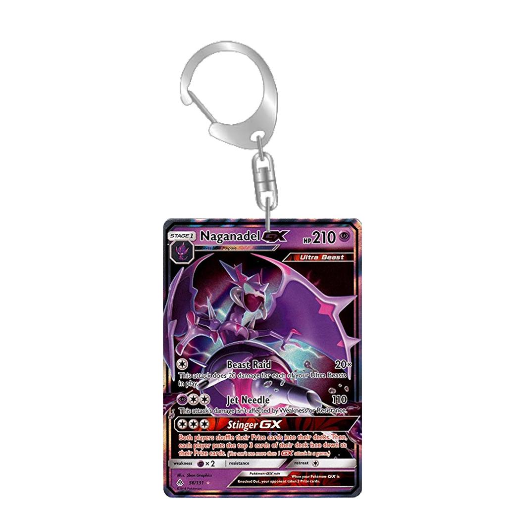 Anime Acrylic Keychain for Diancie Gardevoir Leafeon Milotic Eevee Evolutions Team Rocket Card Key Ring Self-Made Bag Pendant