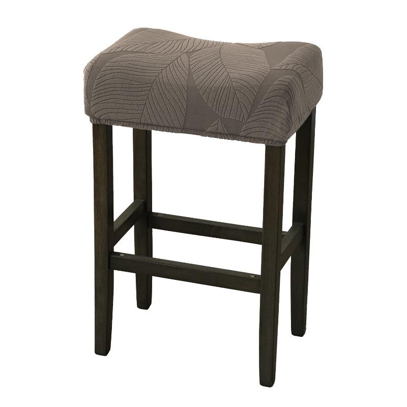 Jacquard Bar Stool Cover Removable Square Counter Height Stool Slipcover Stretch Bar Chair Seat Protector for Home Kitchen Pub