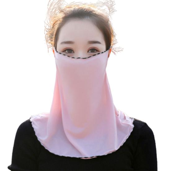 Women Floral Soft Chiffon Anti Dust Sun Protection Face Cover Neck Gaiter Scarf