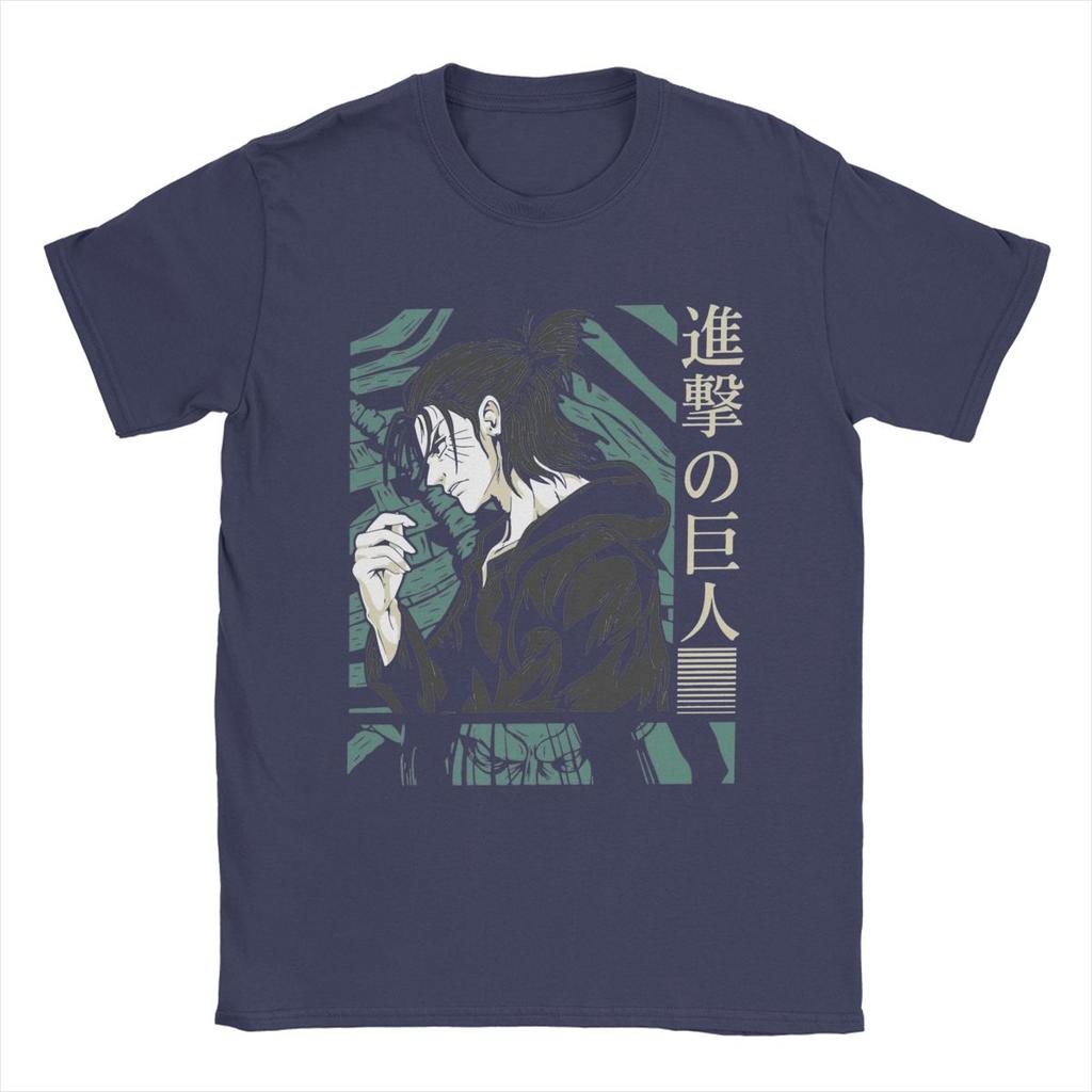 Humorvolle Hoffnung der Menschheit Eren Jeager Yeager AOT Anime T-Shirts Herren 100% Baumwolle T-Shirts Kurzarm T-Shirt Übergröße