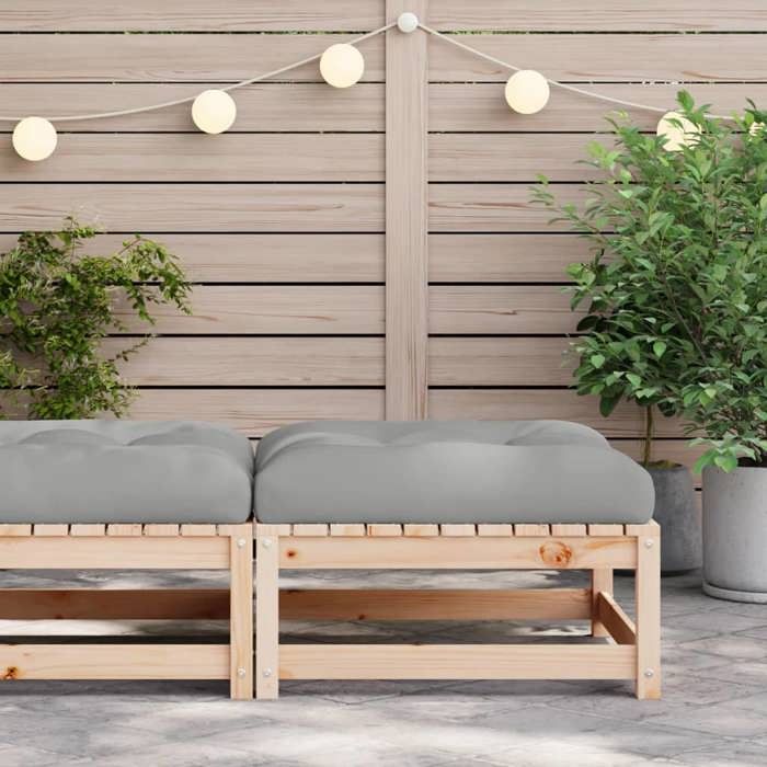 VidaXL Repose-pied de Jardin avec Coussin, Table Basse, Tabouret de Patio Balcon Terrasse Arrière-cour Extérieur, Bois de 838094