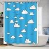 Shower Curtain Nature Clouds Blue Sky Scenic Backdrop Bathroom Decor Waterproof Fabric Washable Artistic Design Home Textile