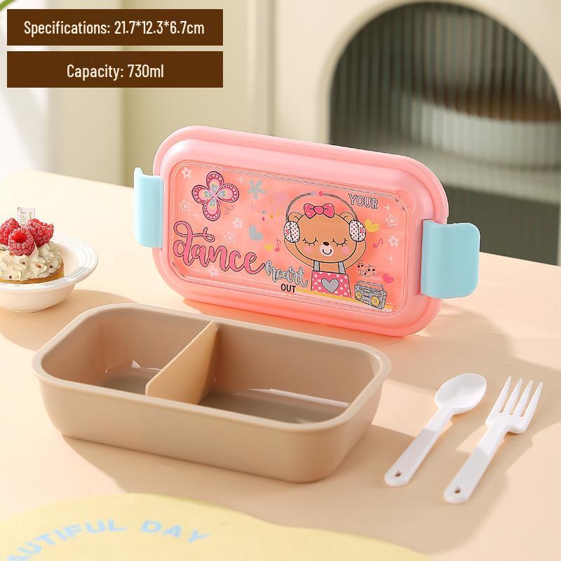 Cute Cartoon Compartment Lunch Box for Kids - Bento, Fruit, and Meal Container