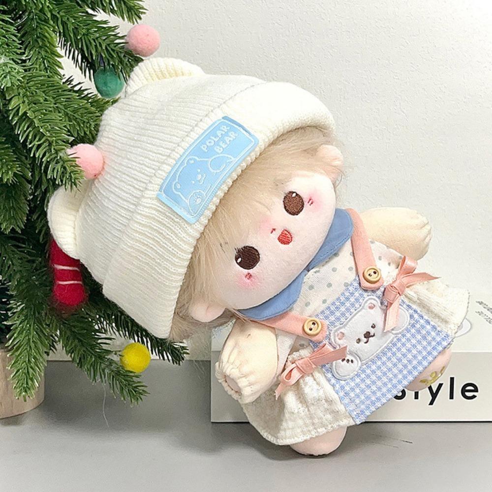 

Spotted Top 20cm Doll Clothes Outfit Plaid Skirt Doll Clothes Set Doll Accessories for 10cm doll синій