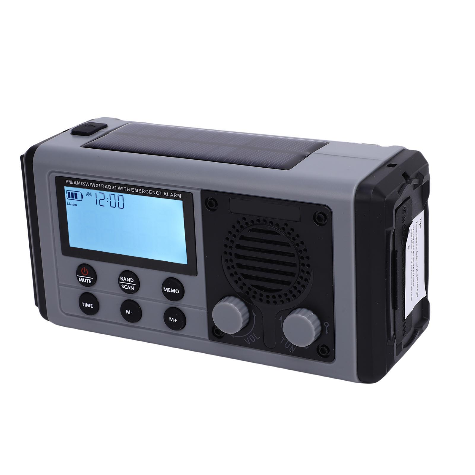 

Emergency Full Band Radio IPX6 Water Proof COG LCD Display Full Band Portable Solar Radio