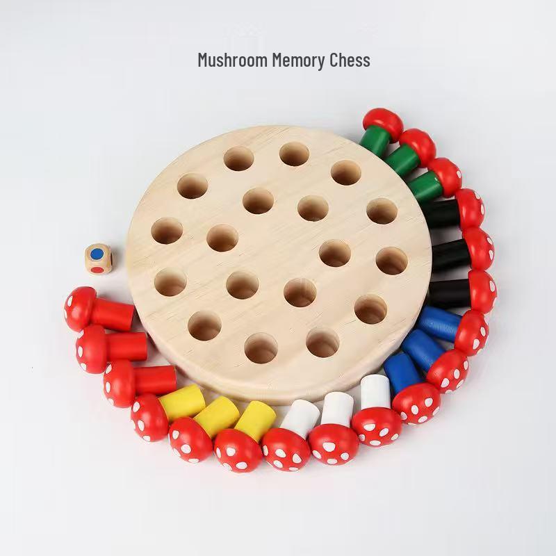 Children's Wooden Color Memory Chess - Educational & Interactive Puzzle Game