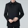 Double-sided cashmere coat men's winter mid-length business woolen windbreaker middle-aged men's down gallbladder button coat