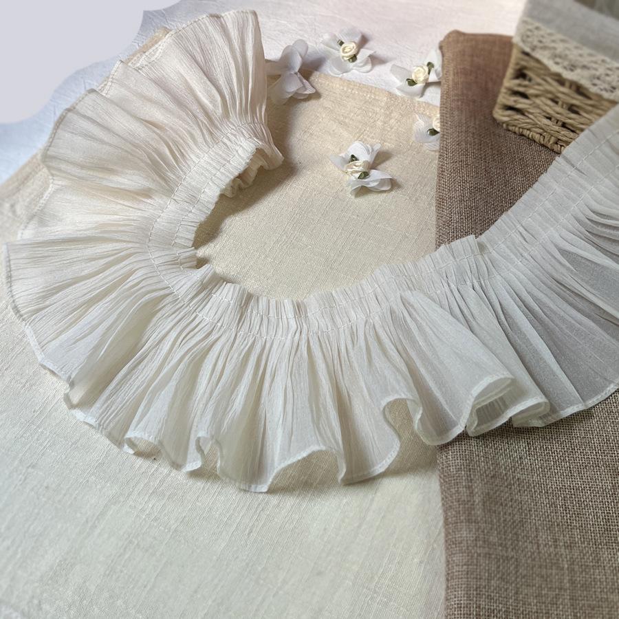 

3 метра/лот 10 см в ширину белая бежевая сетчатая плиссированная кружевная юбка подол с кружевным декором материал для самостоятельного изготовления бежевый