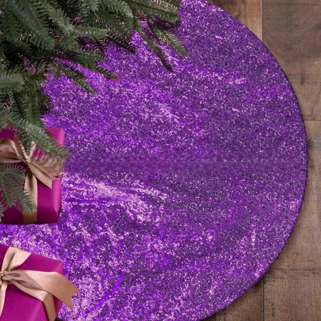 Christmas Tree Skirt Embroidered Sequin Tree Skirt Christmas Sequin Double Layer Tree Skirt Plush Snowflake Tree Skirt