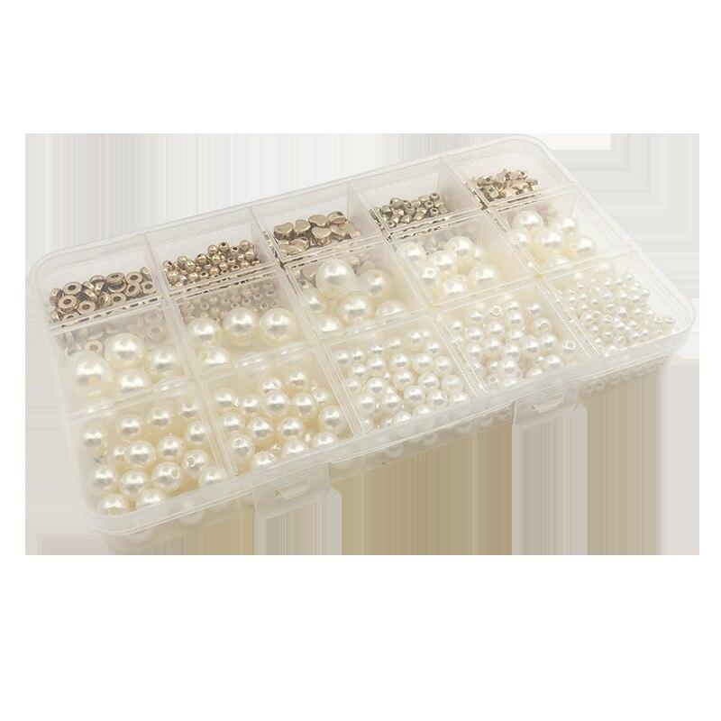

720pcs/Box Golden Star Heart Round CCB Spacer Beads with ABS Imitation Pearls Set for DIY Fashion Jewelry Making