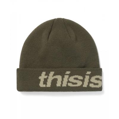 Thisisneverthat Hsp Logo Big Cuff Beanie Khaki