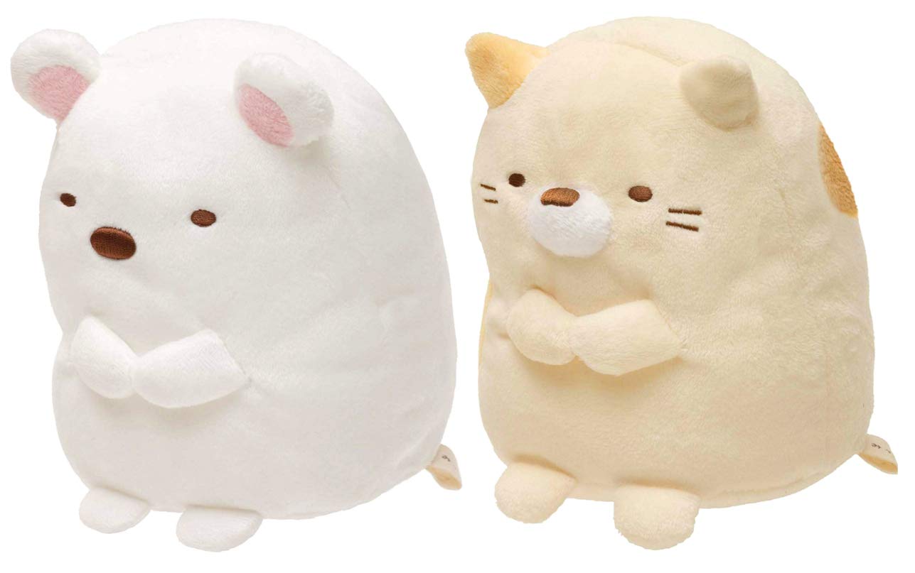 

Sumikko Gurashi stuffed toy set of 2 (polar bear and cat) Высота ок.. 14см