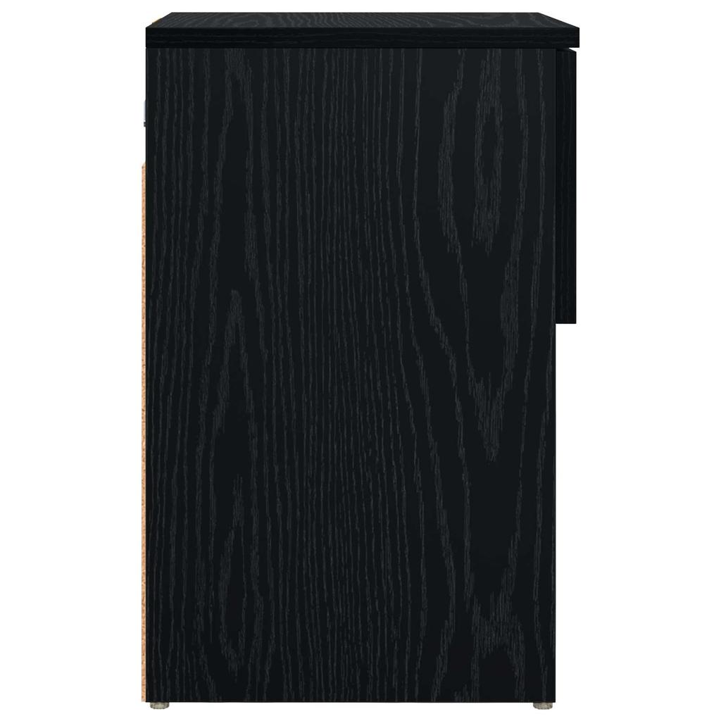 Bedside Cabinet in Black Oak 29 x 31.5 x 49 cm Engineered Wood