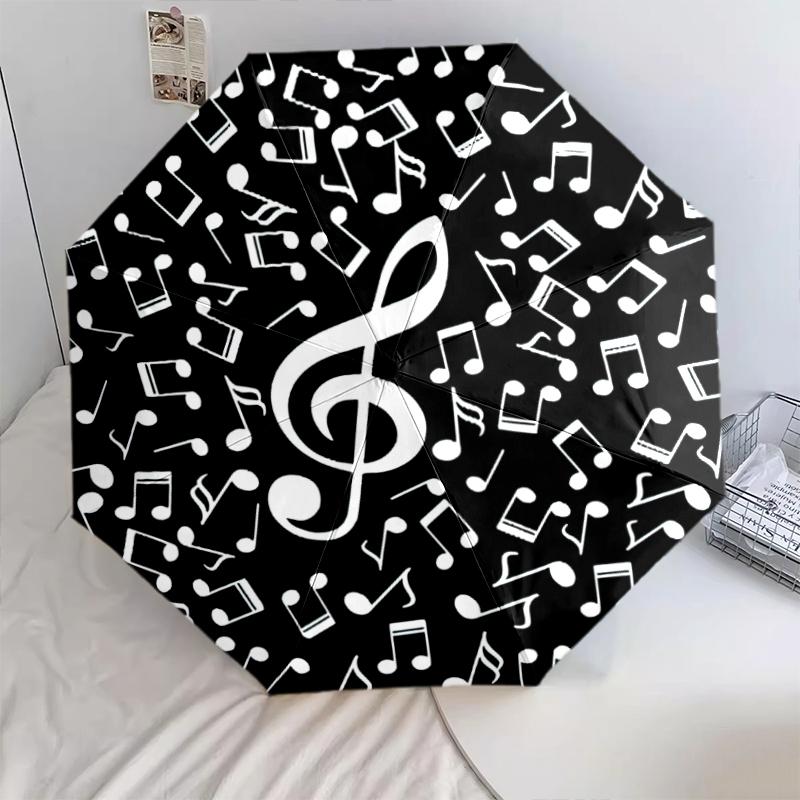 1PC Musical notes Umbrella Portable Folding Umbrella Iron Frame Hole Bone Structure Outdoor Home Umbrella A1