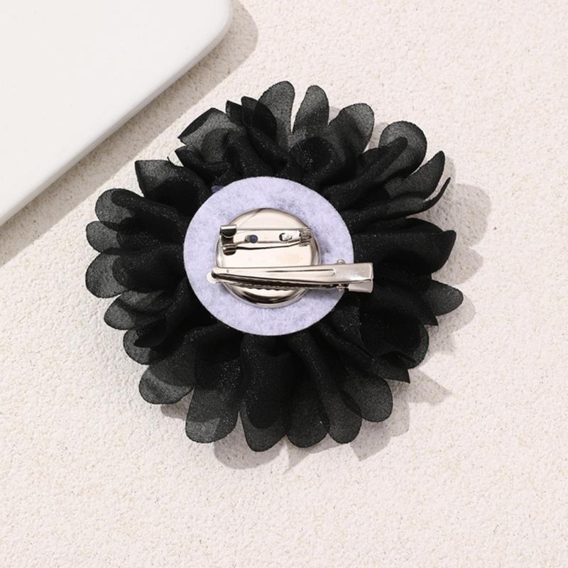 Camellia Shape Brooch Flower Theme Clothes Chiffon Breastpin for Loved Ones