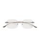 Hangeul [Blue Light Blocking] Oversized Silver Titanium Square Rimless