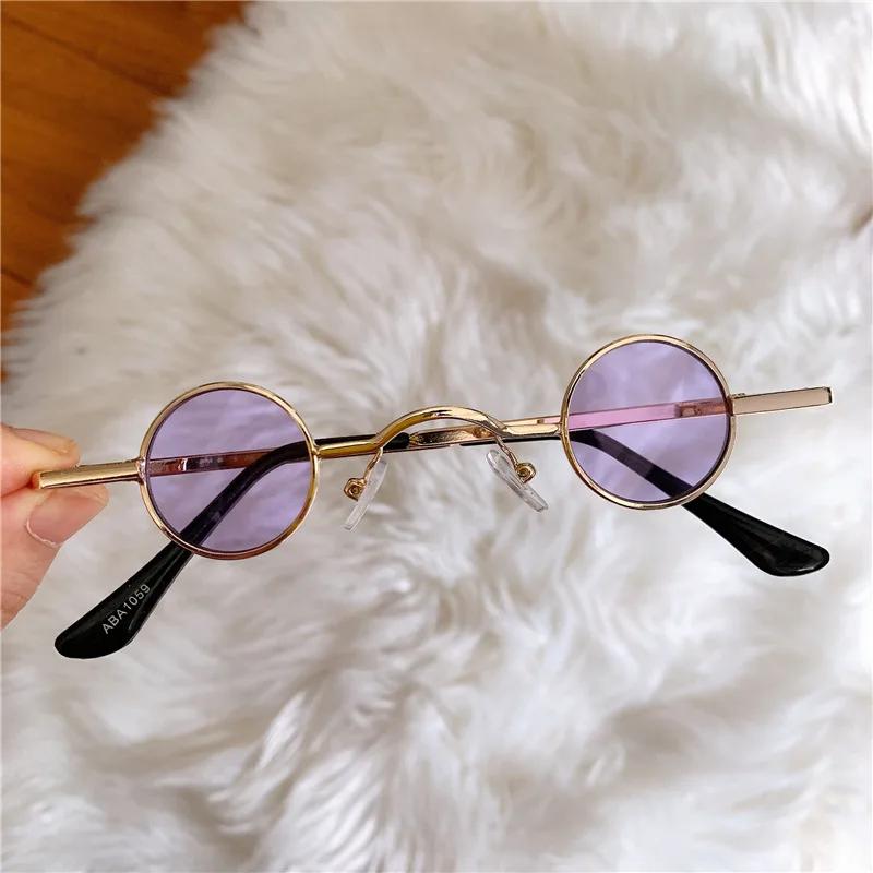 Retro Style Mini Round Glasses Frame Sun Glasses Men's Metal Material Gold Black Red Small Round Framed Sun Eyeglasses For Women's Eye Care