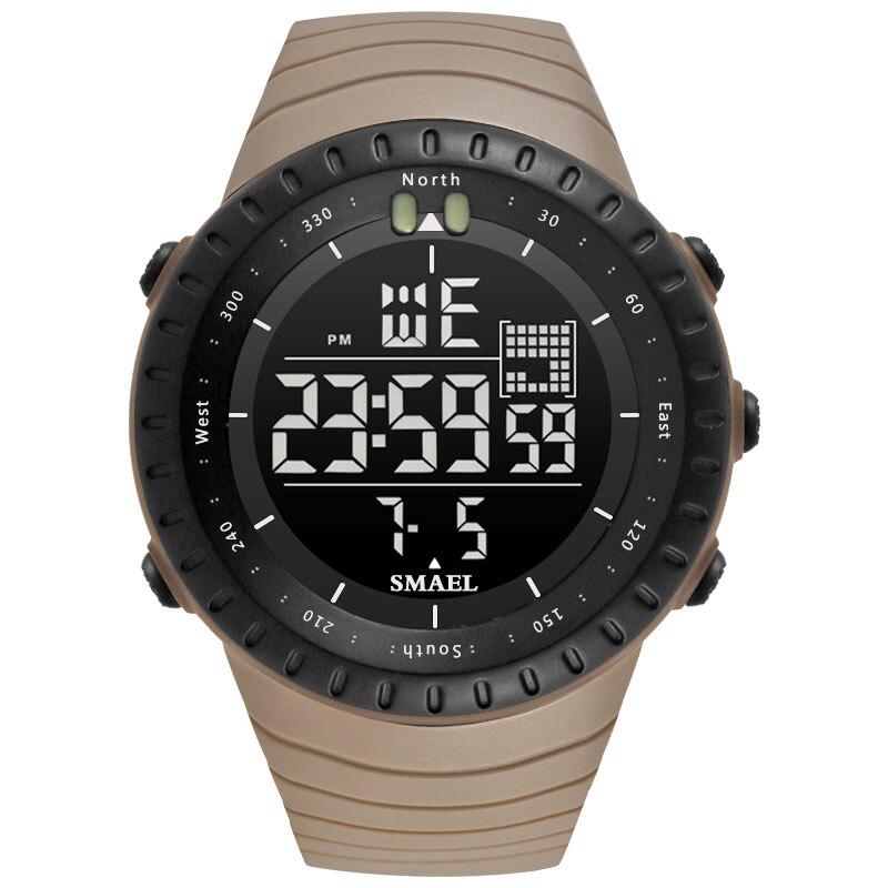 SMAEL 1237 Men Sports Watch Digital Chronograph LED Back Light Waterproof 50M Outdoor Big Face Alarm Clock Reloj Hombre