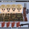 WW1 Military Series Vehicles Building Blocks Artillery Howitzer Soldier Figures Accessories British Italian Field Gun Bricks Toy