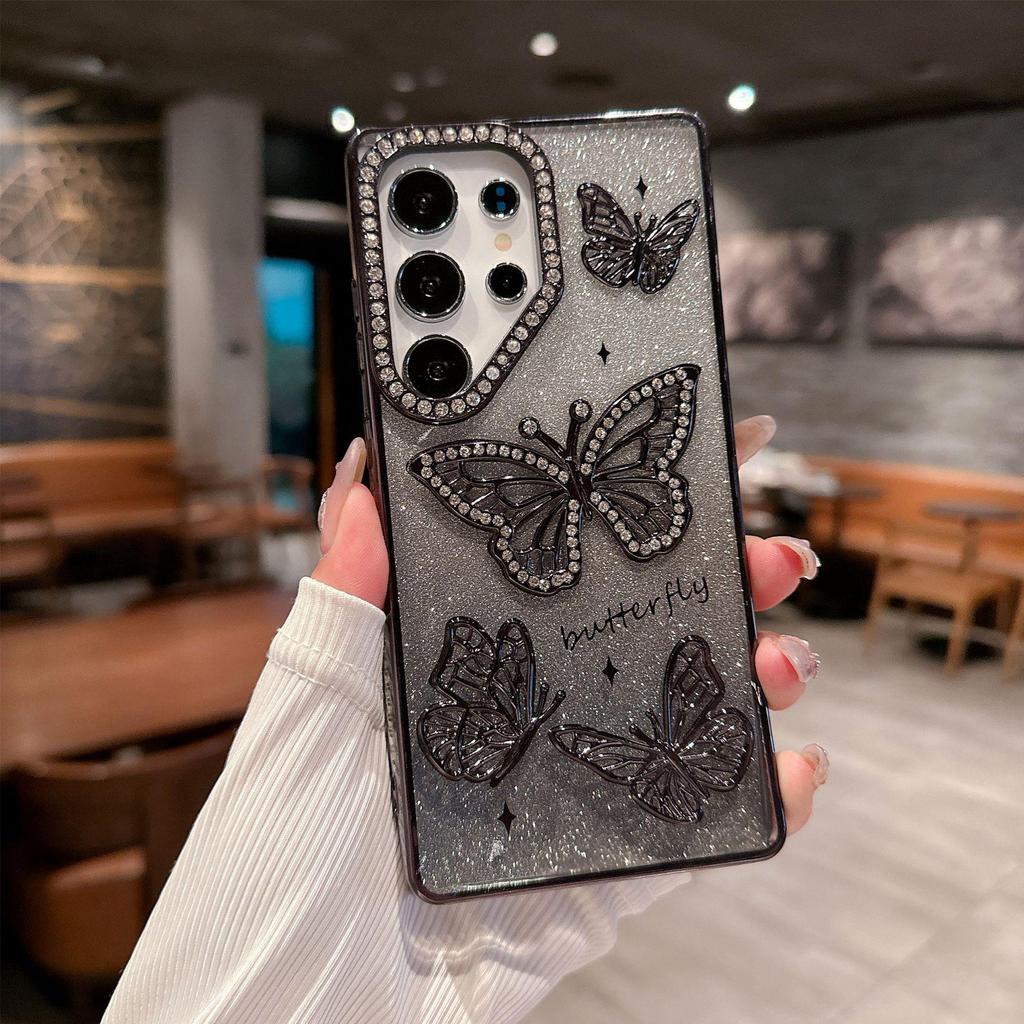 Samsung S25 Ultra Luxury Rhinestone Phone Case S24 - High-End Butterfly Design