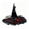 with Bat Spider Web Twisted Wizard Cap Gothic Glitter Pleated Wizard Hat  Children/Adult