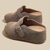 Cowhide version~ thick-soled leather women's new inner height increase Boken bag head half slippers women's outer wear