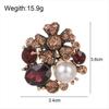 Crystal Flower Crown Brooch, Vintage Women's Floral Brooch