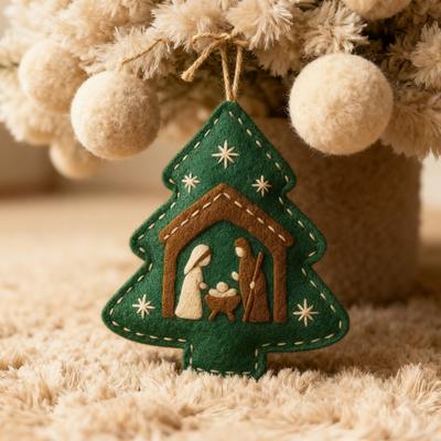 Handmade Nativity Christmas Tree Ornament Acrylic Religious Birth of Jesus Scene Christian Xmas Hanging Decor Unique Gift