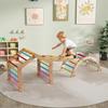 9-in-1 Indoor Climbing Frame, Ramp, Slide, Ladder, Writing Board, for Toddlers, Wood