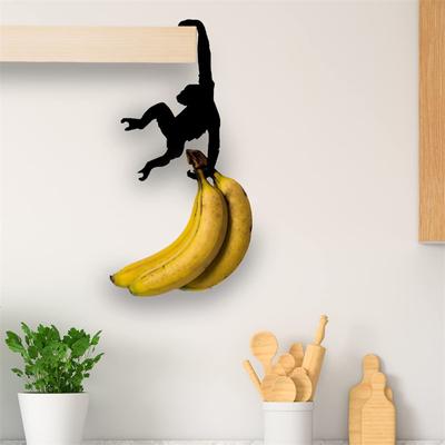 Ganchos de Pared para Cocina, Colgador de Llaves, Forma de Mono, Gancho de Equilibrio de Plátano, Decoración, Organizador Colgante Bajo Gabinete